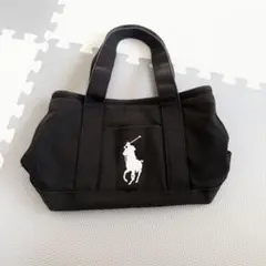 ポロラルフローレン トートバッグ ブラック ビッグポニー刺繍