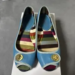 COACH 【23.5】 レザー製オープントゥフラットシューズ