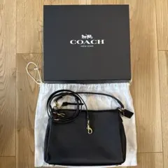 24時まで！COACH ブラックレザー ショルダーバッグ