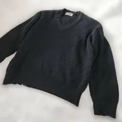 ジュンメン JUN MEN ニット セーター M 黒 ブラック Vネック