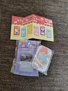 即購入◎サンリオキャラクターズ　スクエア缶バッジ&カバー　リトルツインスターズ