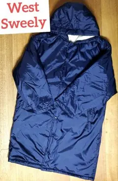⭐在庫大処分セール⭐WestSweely フード付きロングジャケット　ネイビーＭ