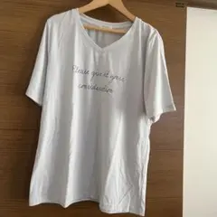 CINEMA CLUB Vネック Tシャツ ライトブルー Lサイズのサムネイル