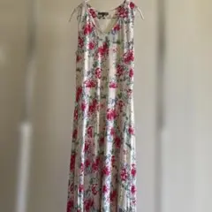 LAURA ASHLEY フラワープリント ロングワンピース