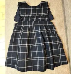 プティマイン 2way チェックワンピース　襟　スカラップ