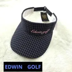 EDWIN　GOLFチェック柄 サンバイザーネイビーのサムネイル