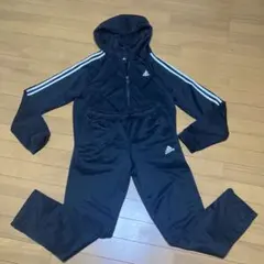 adidas フルジップパーカー スウェットセット 上下 黒 M