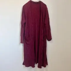 COSA DIMODA バーガンディ ロングカーディガン 【M～L】 通勤 大人のサムネイル