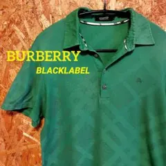 「BURBERRY BLACKLABEL」ジャガードメッシュポロシャツ グリーンのサムネイル