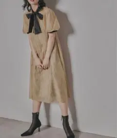 リボン ツイード ロングワンピース あいにゃん アリーム ディズニー
