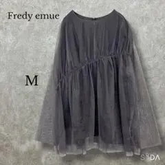 ♡フレディエミュ【M】チュールシャーリングブラウス 長袖 グレーのサムネイル
