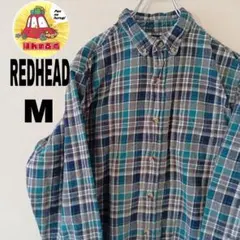 USA古着 REDHEAD ネルシャツ　M グレー　ネイビー　チェック