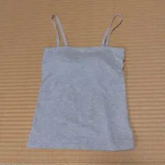 ほぼ新品未使用　ユニクロ　 ブラキャミソール　薄い杢グレー　綿素材　チラ見え防止