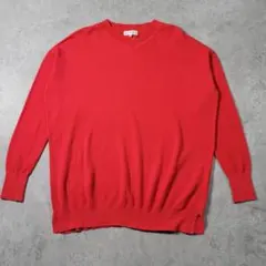 【美品】SCAPA スキャパ コットンVネックニット セーター 38 レッド