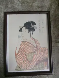 喜多川歌麿 浮世絵 木版画 高須板極『美人気量競 鶏舌樓 雛鶴』 黒雲母