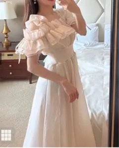 フリルオフショルコルセットワンピース