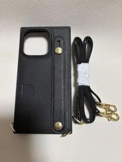 iPhone 14pro用ケース ショルダー付き ブラック