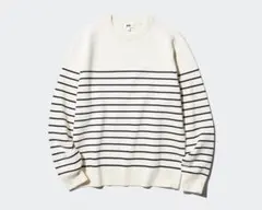 【美品】UNIQLOウォッシャブルミラノリブクルーネックセーター ホワイト M