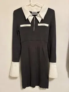 Lip service ジッパー付きリブ編みワンピース