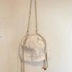 インド刺繍　巾着バック