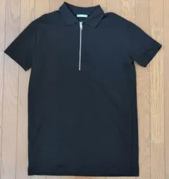 ZARA 黒 ジップアップポロシャツワンピースM