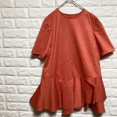 【セオリーリュクス】（M）ペプラムトップス Uネック 綿100 半袖のサムネイル