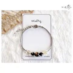 タイガーアイ オニキス 天然石コードブレスレット パワーストーン