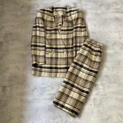 Aquascutumアクアスキュータム　スカートセットアップ　チェック　ベージュ