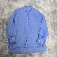Spick&Span 2024 80リネン カシュクールビッグシャツ 水色 - メルカリ