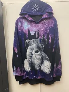 トラバストーキョー　パーカー　Oozy bear クマ 宇宙 紫　黒のサムネイル