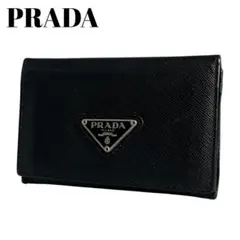 【美品】PRADA　名刺入れ　サフィアーノレザー　ブラック PRADA サフィアーノレザー 名刺入れ ブラック 美品