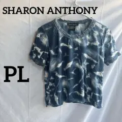SHARON ANTHONY タイダイ 半袖Tシャツ PL 青系　レース　丸首