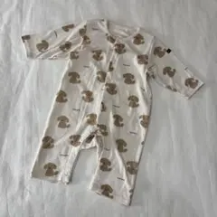 犬プリントロンパース　カバーオール　70-80cm