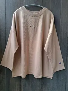 GLOBAL WORK✖Champion ベージュ 長袖Tシャツ