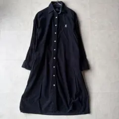 ✨サイコバニー 日本製 希少 コーデュロイ ロングシャツワンピース 刺繍 2 L