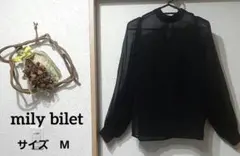 最終値下げ★【mily bilet】ミウィビレットシアーブラウスボリューム袖のサムネイル