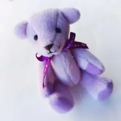 パープル くま ぬいぐるみ ストラップ aroma relax