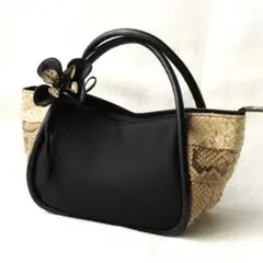 フジタ FUJITA ミニハンドバッグ パイソン 蛇柄 レザー フォーマル ミニ