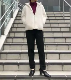 【美品】ユニクロ ウォームスマートパンツ L 黒 暖パン スラックス パンツ