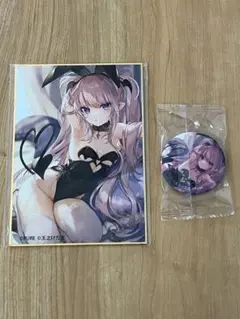 ルルム サキュバス イラスト色紙　缶バッジ