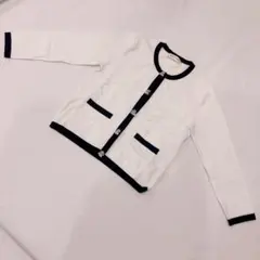 美品　デビュードフィオレ　バイカラー　カーディガン　きれいめ