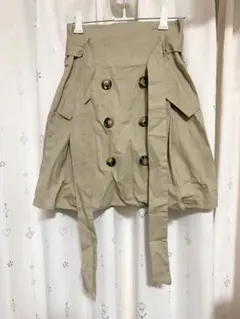 トレンチ風 ミニスカート ベージュ ベルト付き