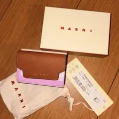 【値下げしました！】MARNI 三つ折り財布 ブラウン/ピンクのサムネイル