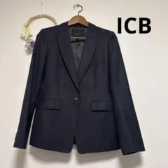 ICB テーラードジャケット ウール カシミヤ混 ブラック 11号　黒