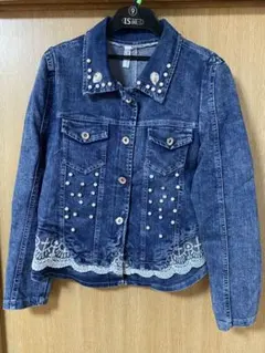 美品　BOUQUET デニムジャケット　ビジュー