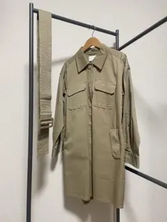 【美品】Belted Cotton-Twill Long Jacketのサムネイル