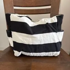黒と白のストライプ トートバッグ