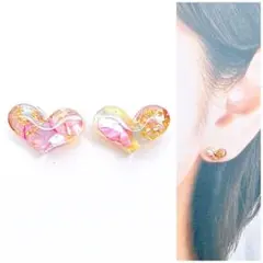 カラフル10mmハートピアス/イヤリング　人気　再販