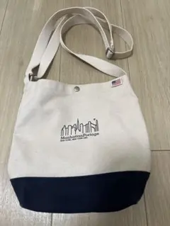 Manhattan Portage ショルダーバッグ アイボリー/ネイビー