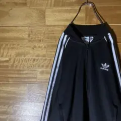 adidas トラックジャケット　ジャージ　あのちゃん　黒　トレフォイル　XL